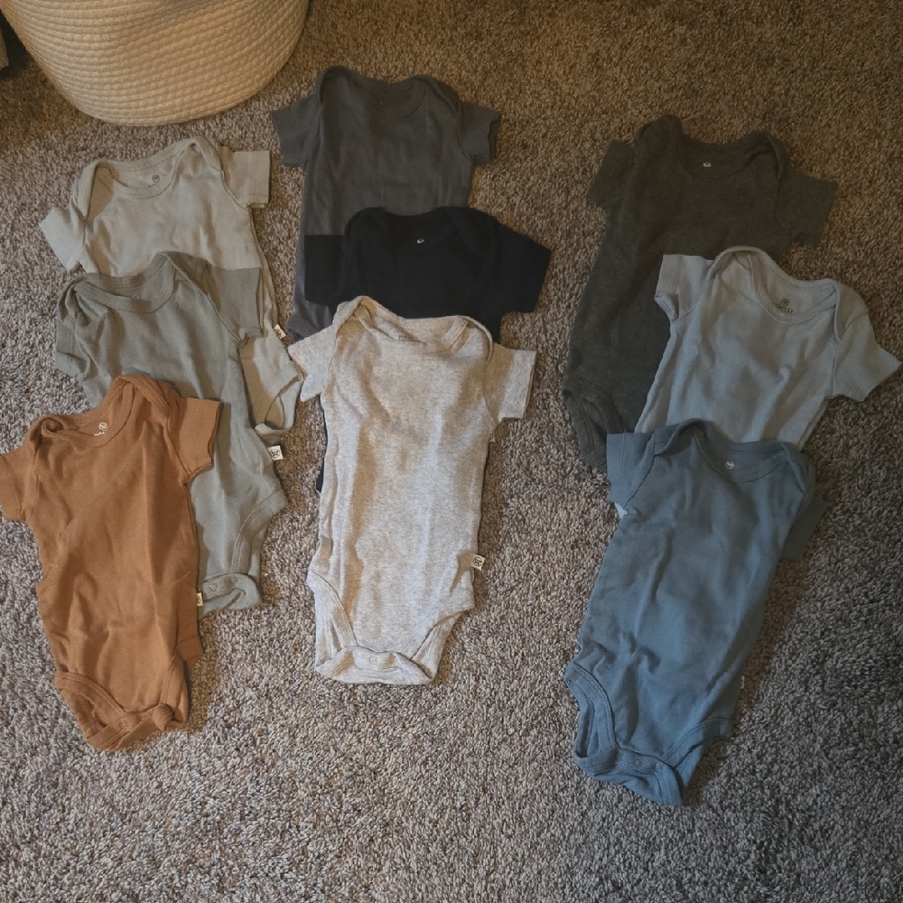 Honest Baby Organic Cotton Onsies- Assorted Neutrals